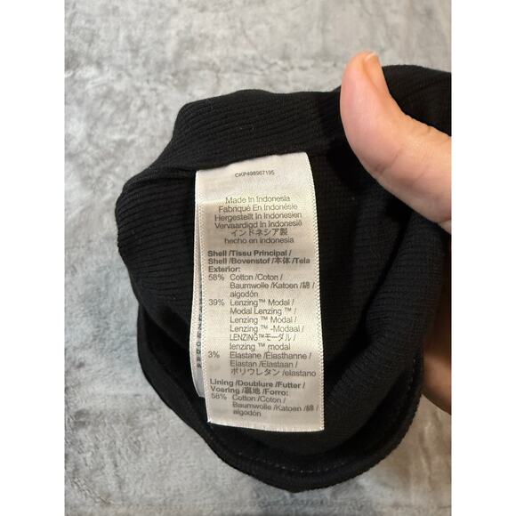 NWT Madewell Jet Black Squareneck Tank Top Size Medium Y2K Stretch Causal Cotton - Picture 7 of 9